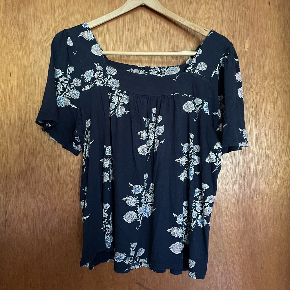 Lucky Brand woman’s top, navy floral